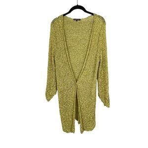 Barbara Who? Gold Open Front‎ Open Knit Cardigan Sweater Fits All
